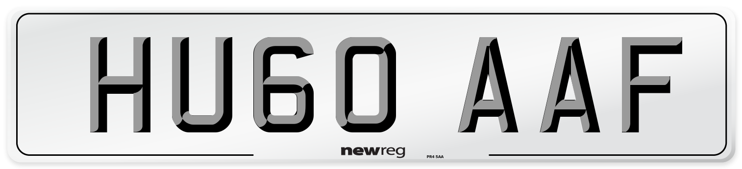 HU60 AAF Number Plate from New Reg